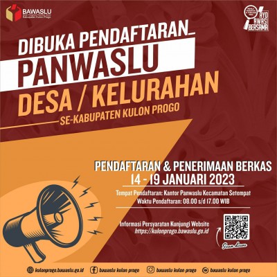 Panwaslu Kecamatan se-Kulon Progo  Segera Buka Pendaftaran Panwaslu Kelurahan/Desa  