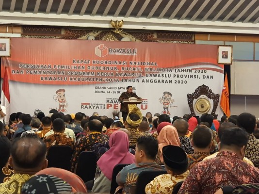 Mantabkan Program di Tahun 2020, Bawaslu Kabupaten Kulon Progo Ikuti Rakornas di Bawaslu RI 