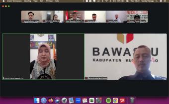 Koordinator Divisi Hukum, Pencegahan, Parmas dan Humas Bawaslu Kulon Progo, Muh. Isnaini mengikuti Rapat Evaluasi Partisipasi Masyarakat Triwulan I 